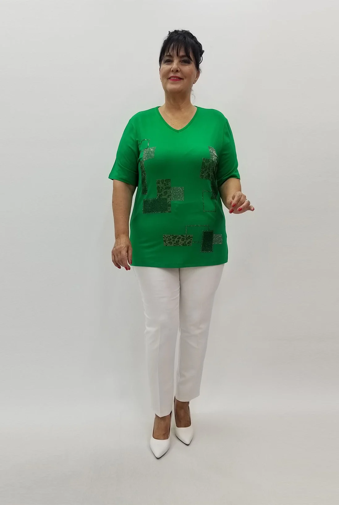 Miraggio Büyük Beden Bluz 99825 YEŞİL