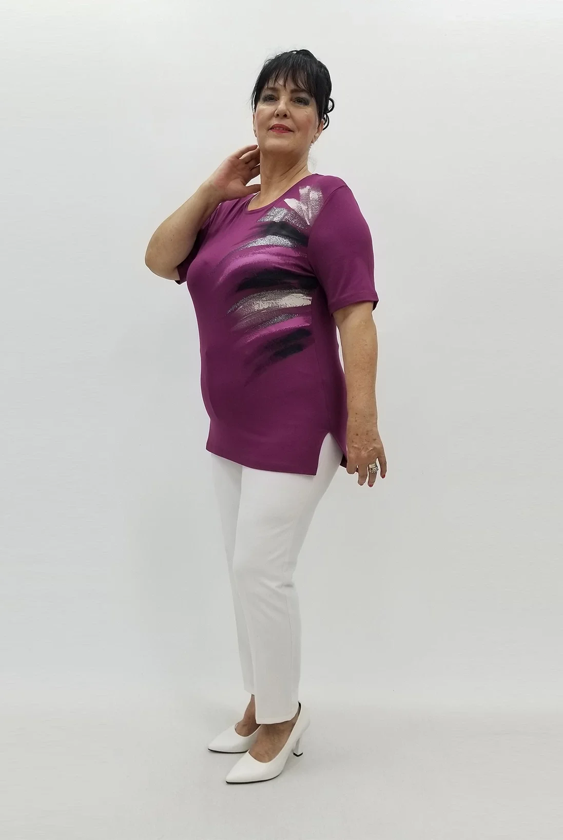 Miraggio Büyük Beden Bluz 99826 MÜRDÜM