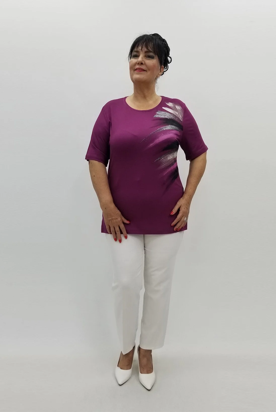 Miraggio Büyük Beden Bluz 99826 MÜRDÜM