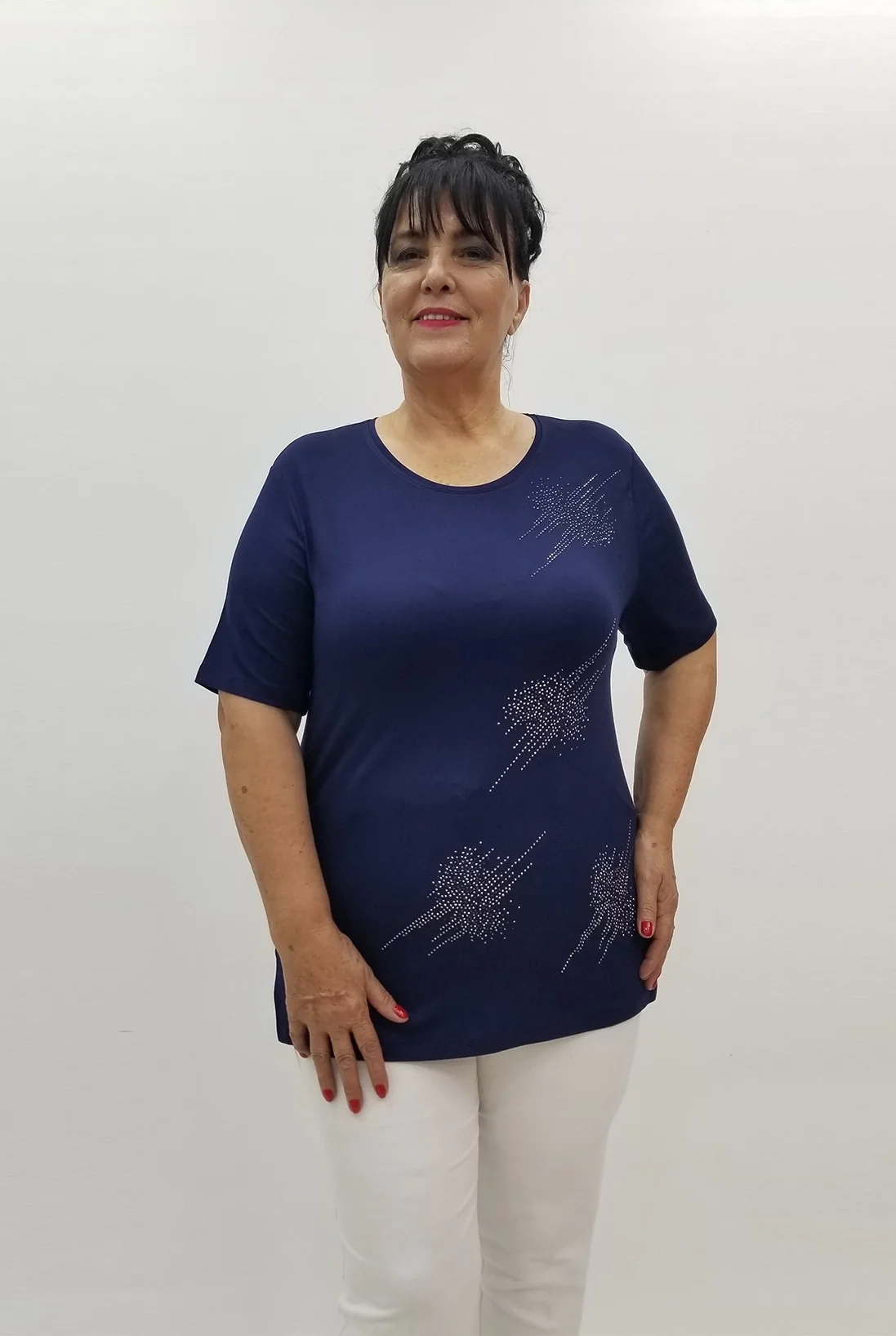 Miraggio Büyük Beden Bluz 99827 LACİVERT