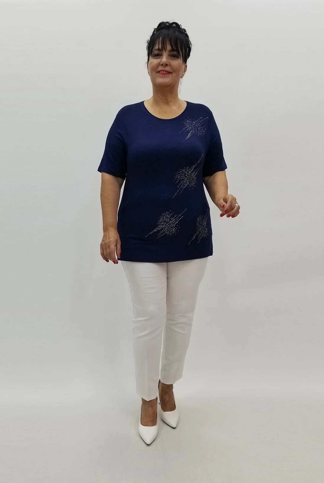 Miraggio Büyük Beden Bluz 99827 LACİVERT