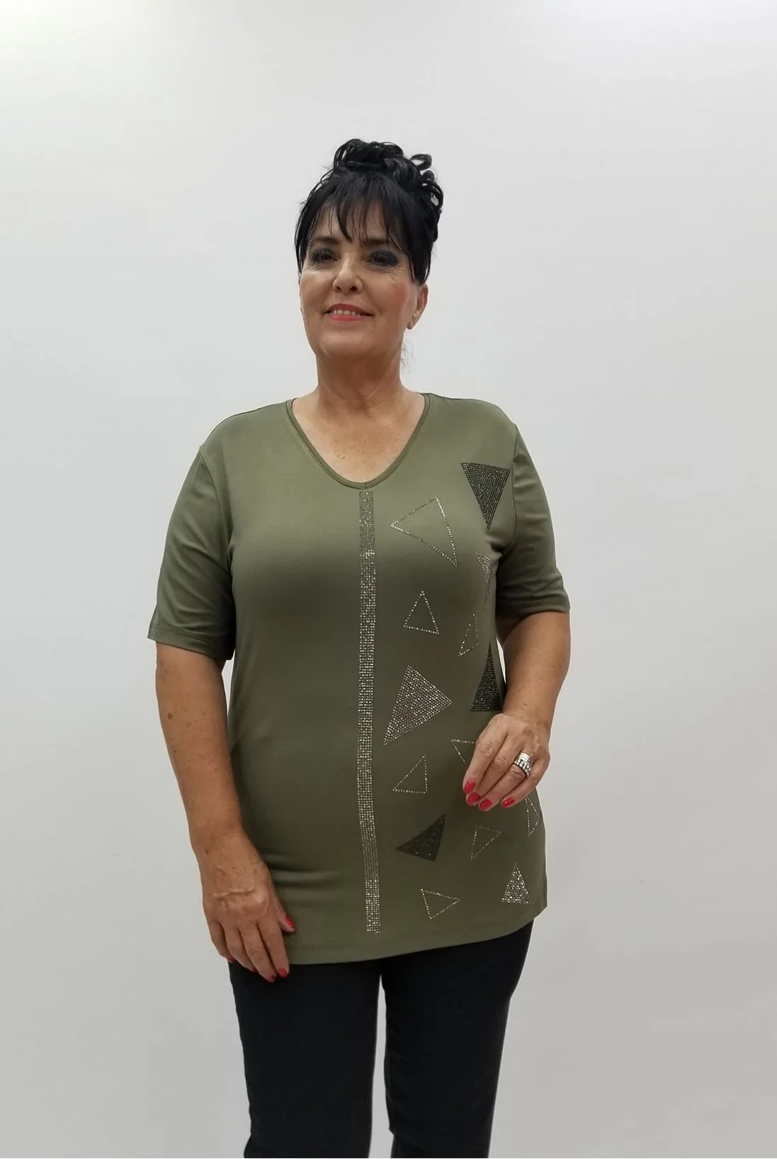 Miraggio Büyük Beden Bluz 99828 HAKİ