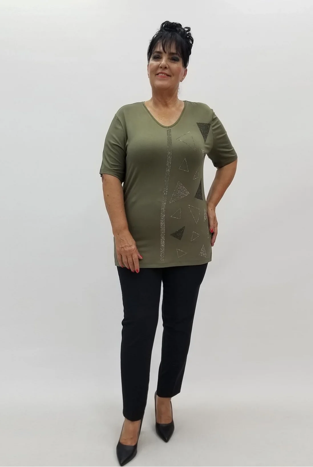 Miraggio Büyük Beden Bluz 99828 HAKİ