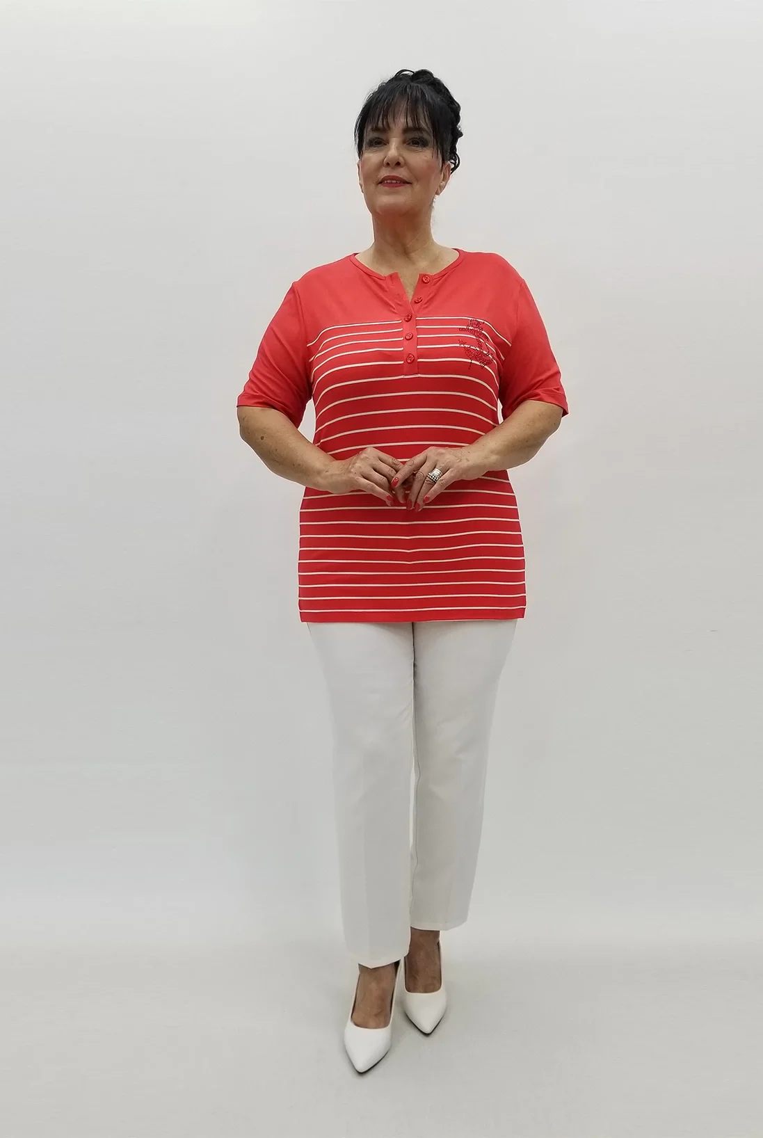 Miraggio Büyük Beden Bluz 99829 NAR ÇİÇEĞİ