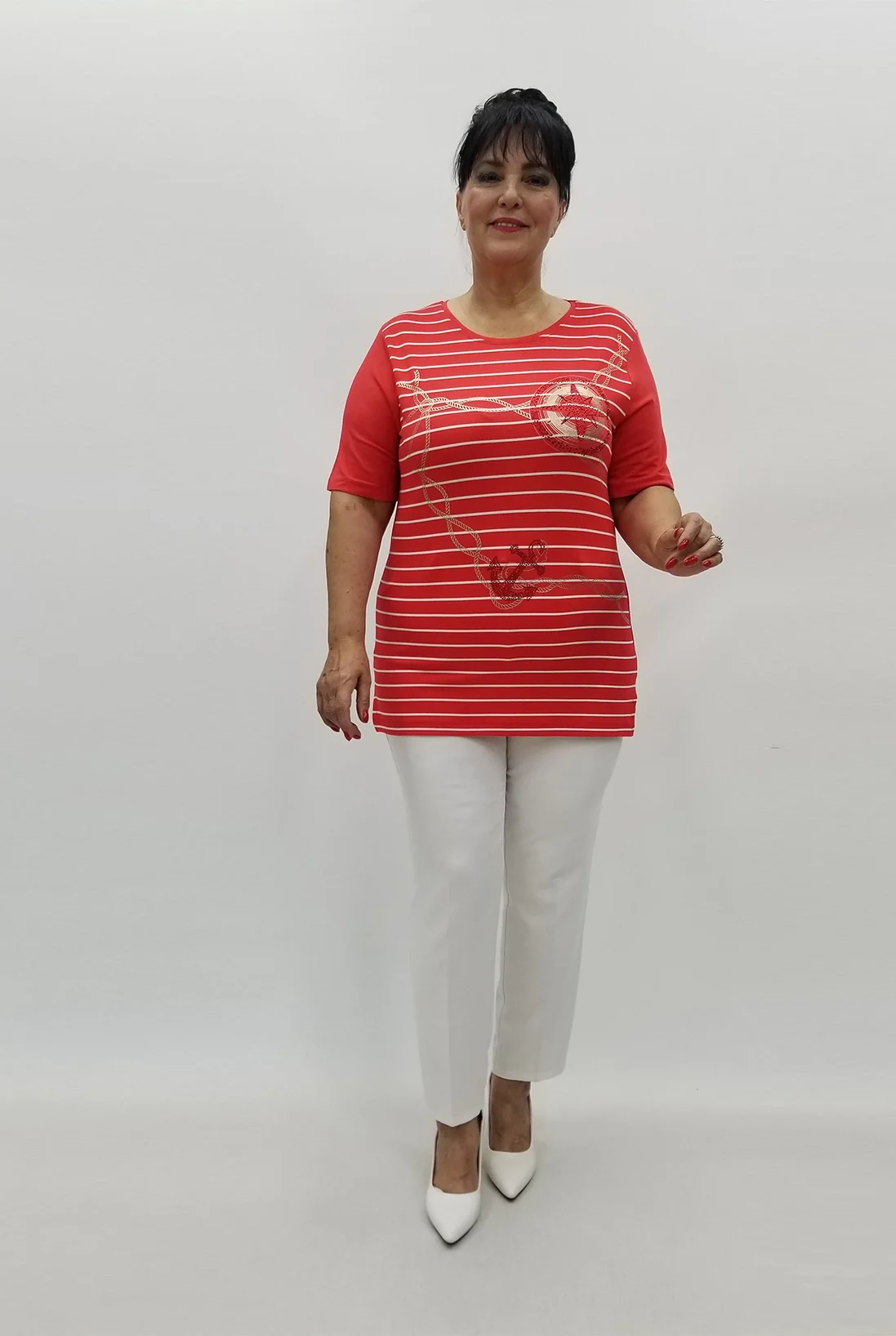 Miraggio Büyük Beden Bluz 99830 NAR ÇİÇEĞİ