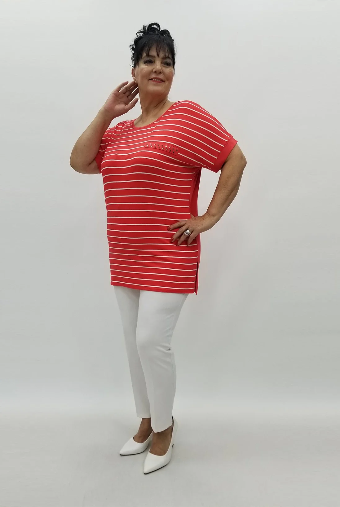 Miraggio Büyük Beden Bluz 99831 NAR ÇİÇEĞİ