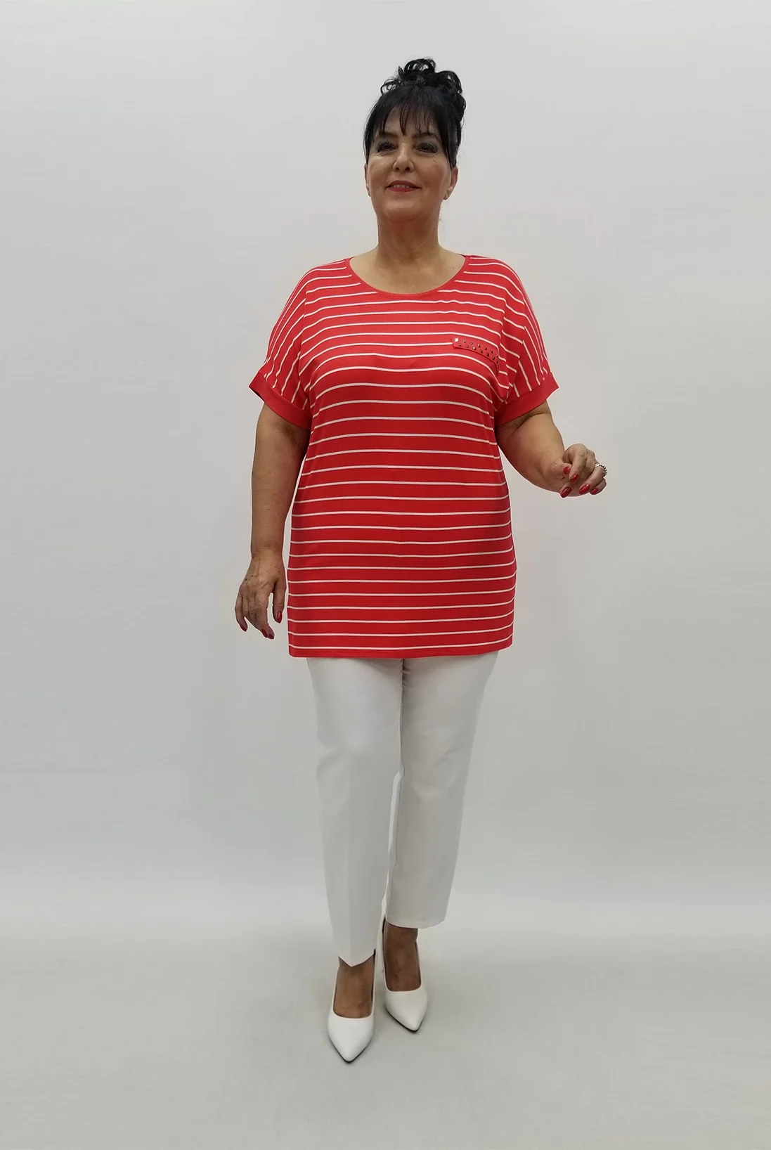 Miraggio Büyük Beden Bluz 99831 NAR ÇİÇEĞİ