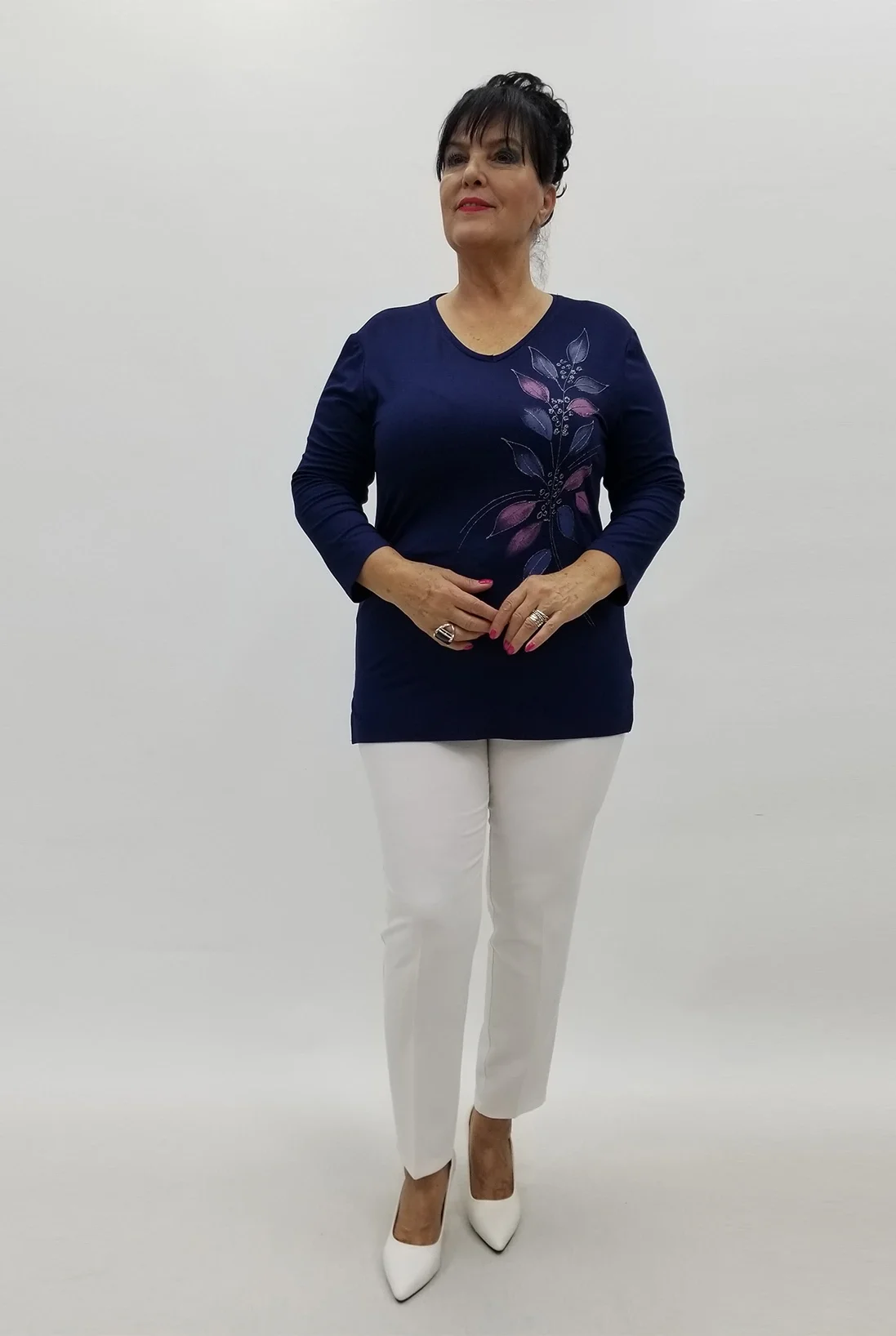 Miraggio Büyük Beden Bluz 99832 LACİVERT