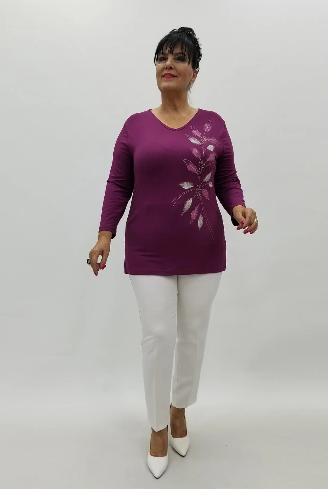 Miraggio Büyük Beden Bluz 99832 MÜRDÜM