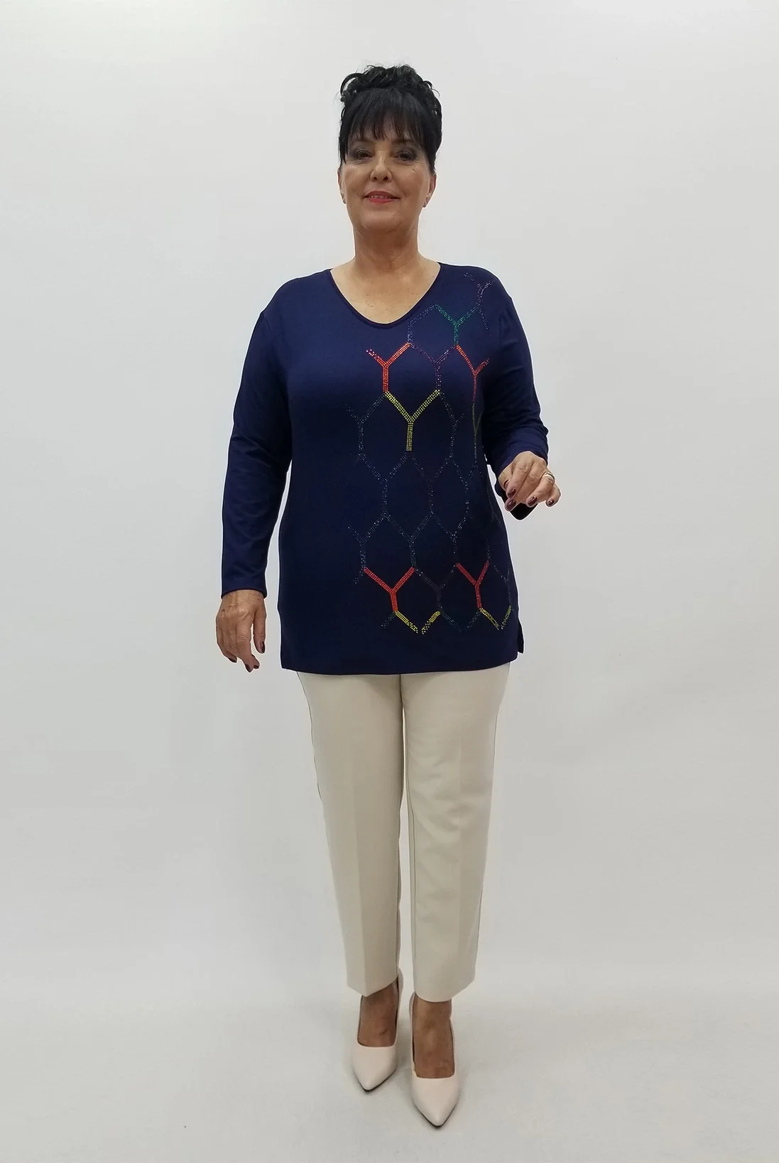 Miraggio Büyük Beden Bluz 99834 LACİVERT