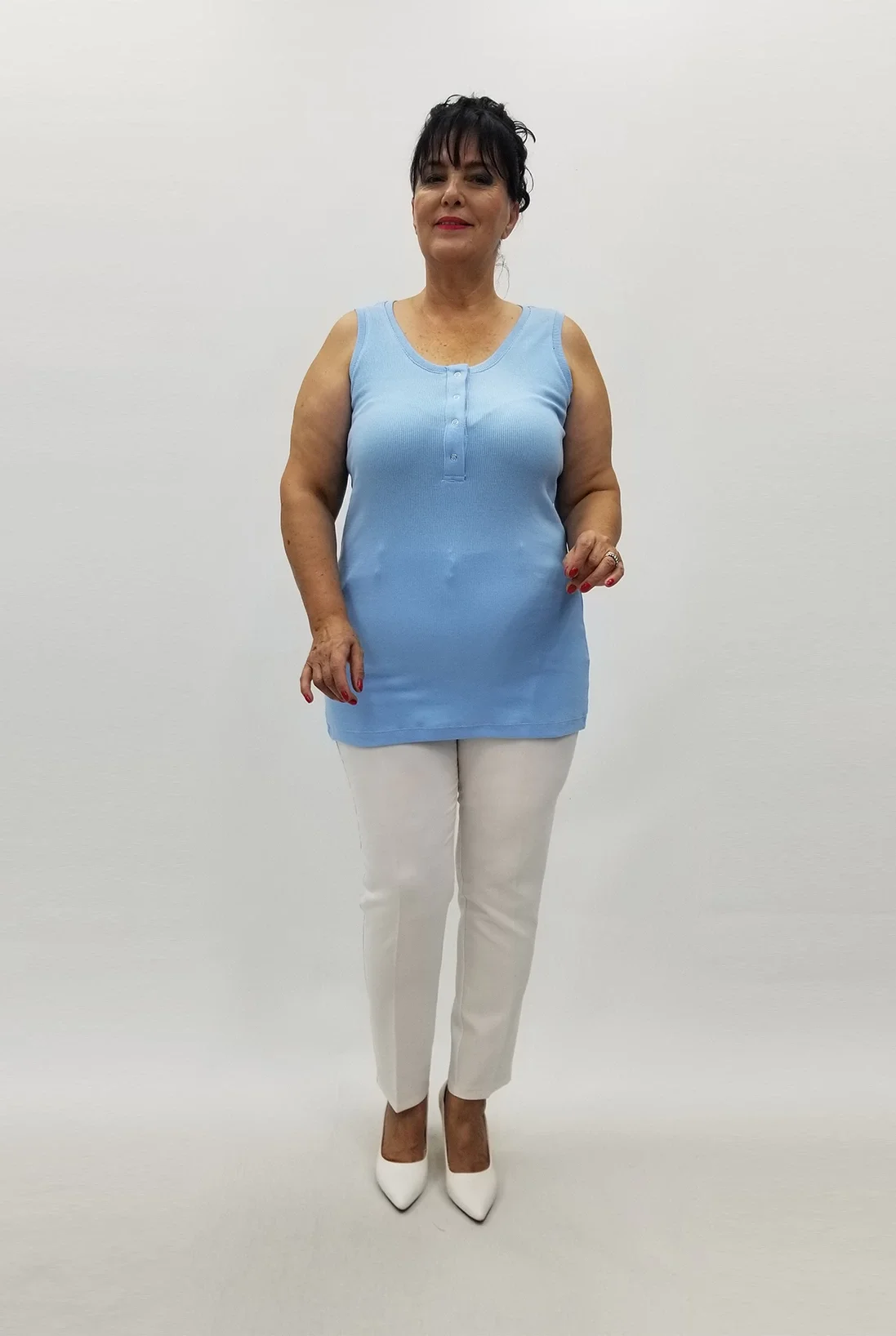 Miraggio Büyük Beden Bluz 99844 A-MAVİ