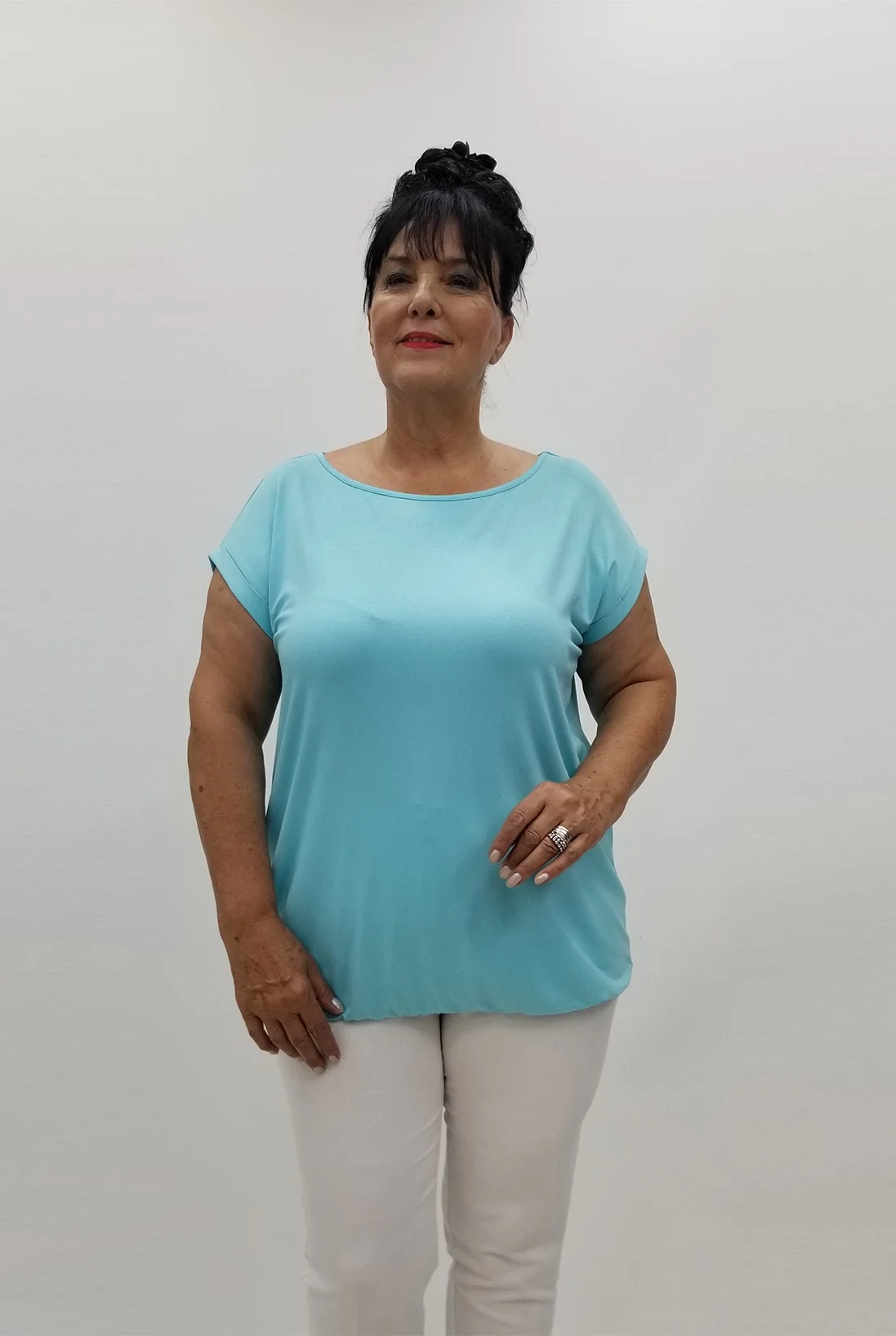 Miraggio Büyük Beden Bluz 99855 A-MAVİ