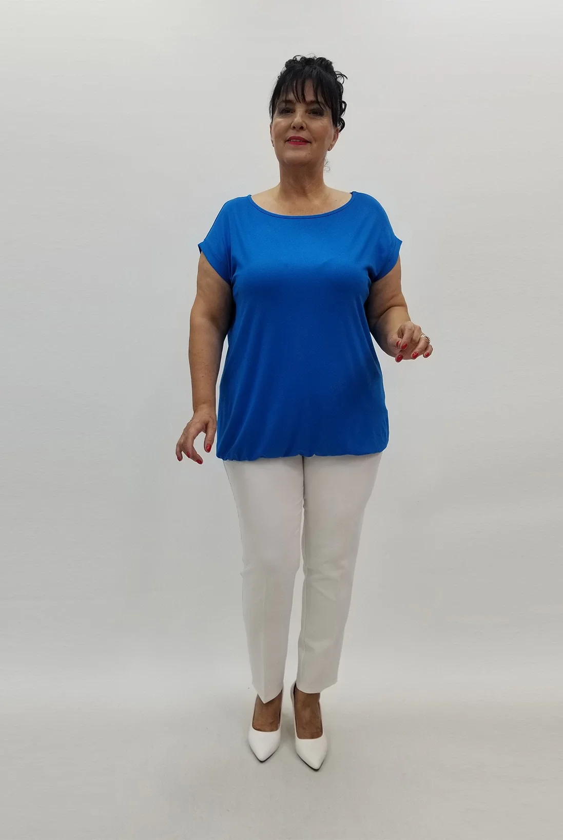 Miraggio Büyük Beden Bluz 99855 MAVİ