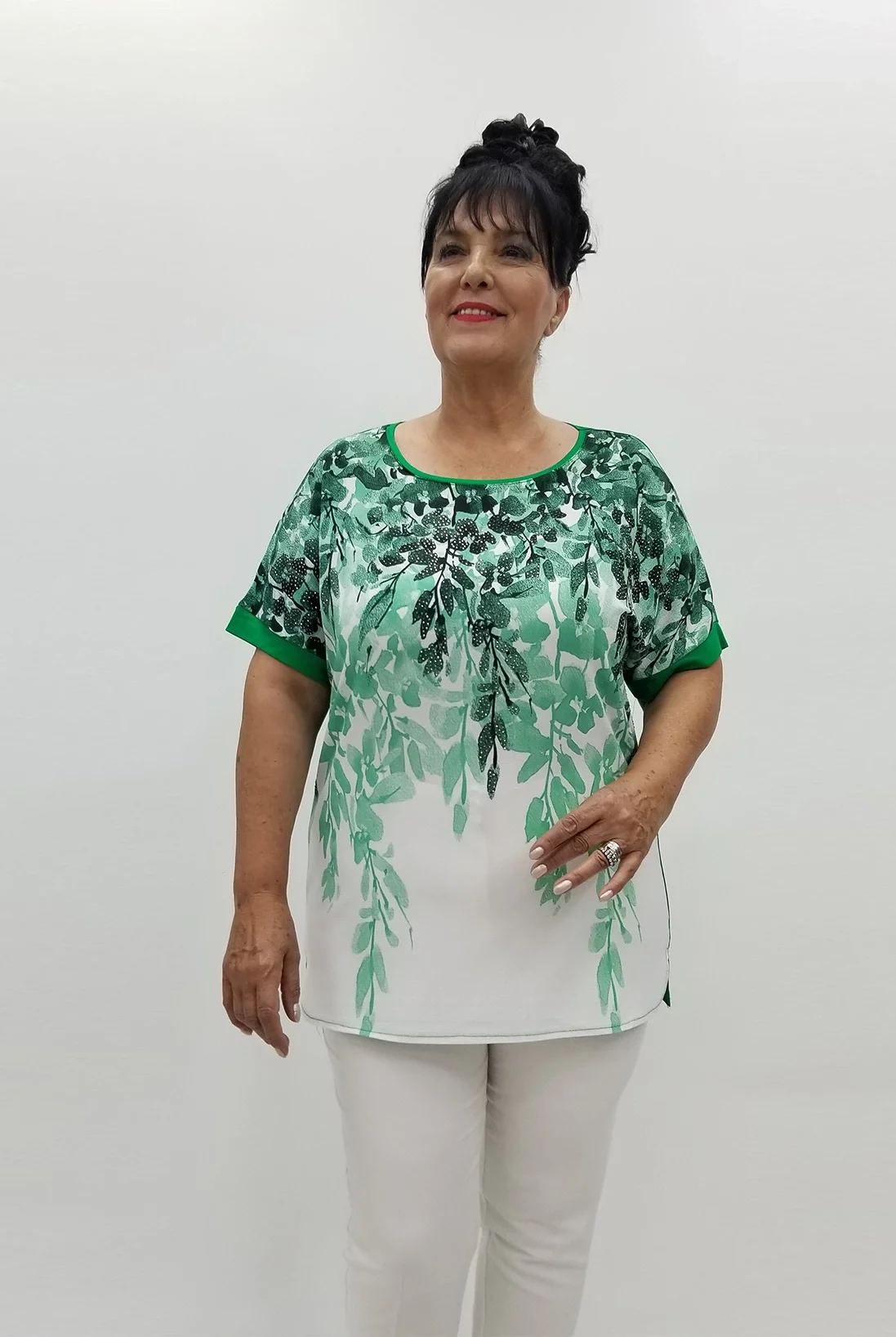 Miraggio Büyük Beden Bluz 99862 YEŞİL