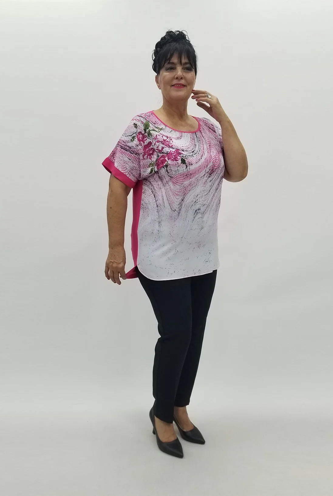 Miraggio Büyük Beden Bluz 99865 PEMBE