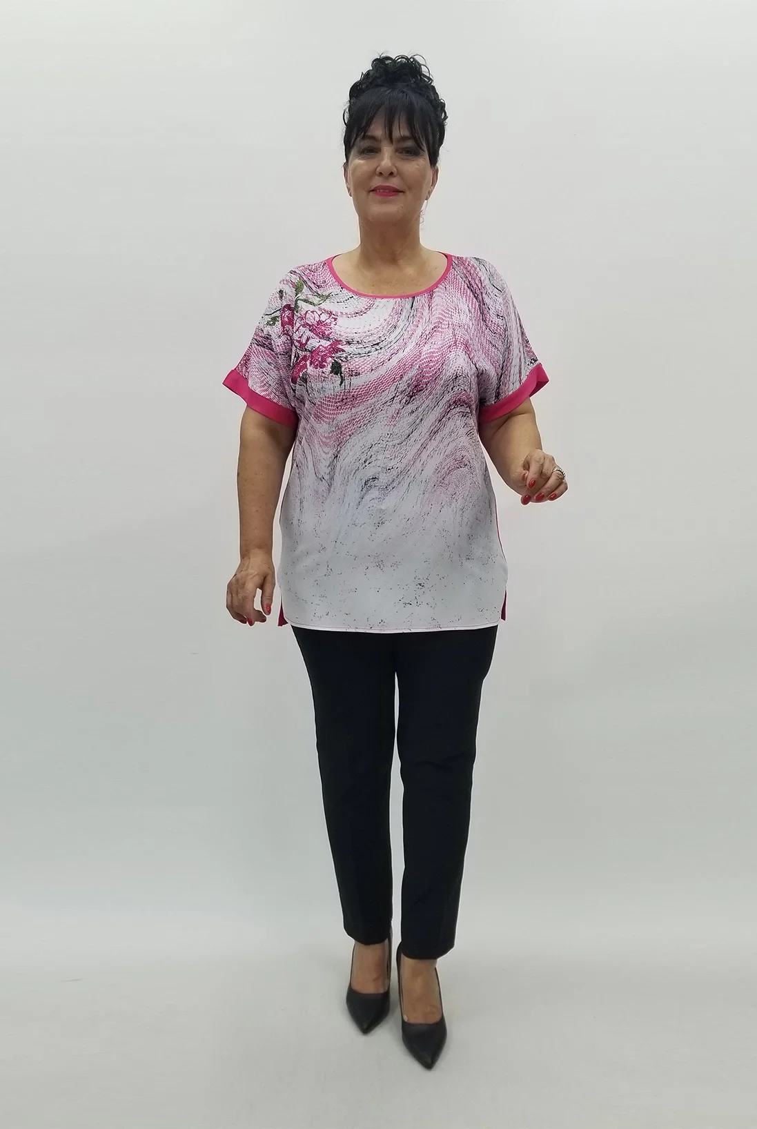 Miraggio Büyük Beden Bluz 99865 PEMBE