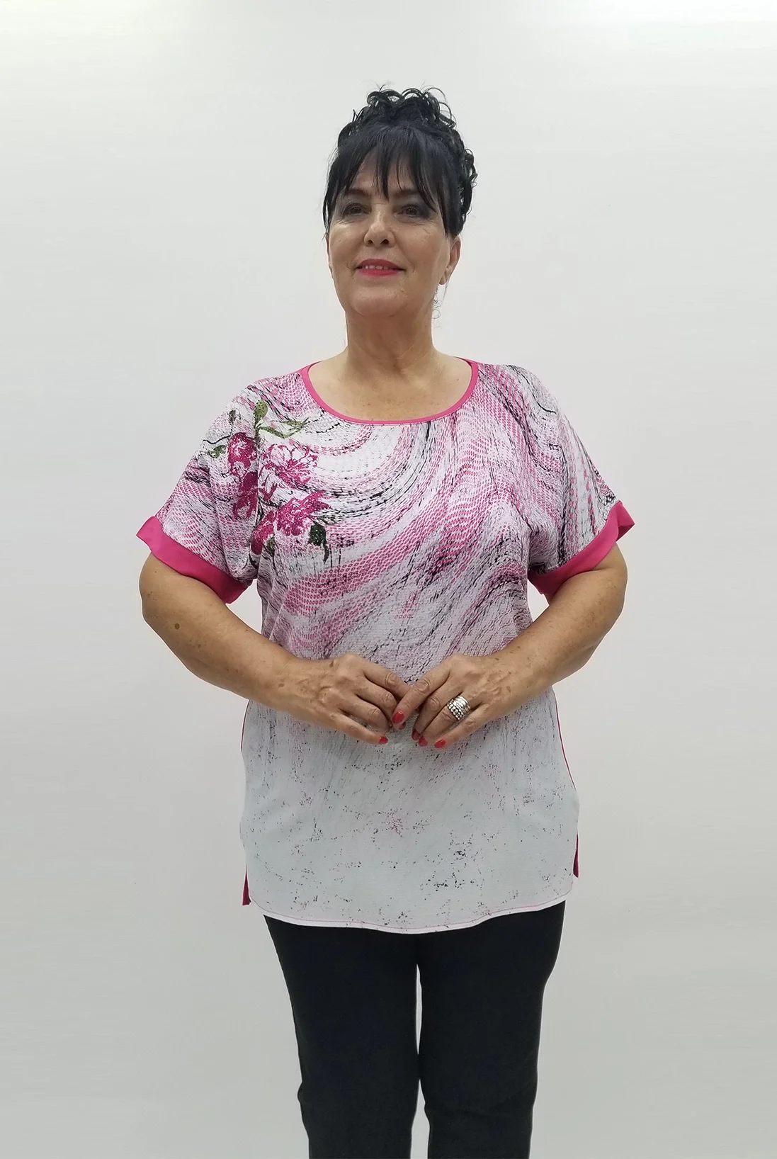 Miraggio Büyük Beden Bluz 99865 PEMBE