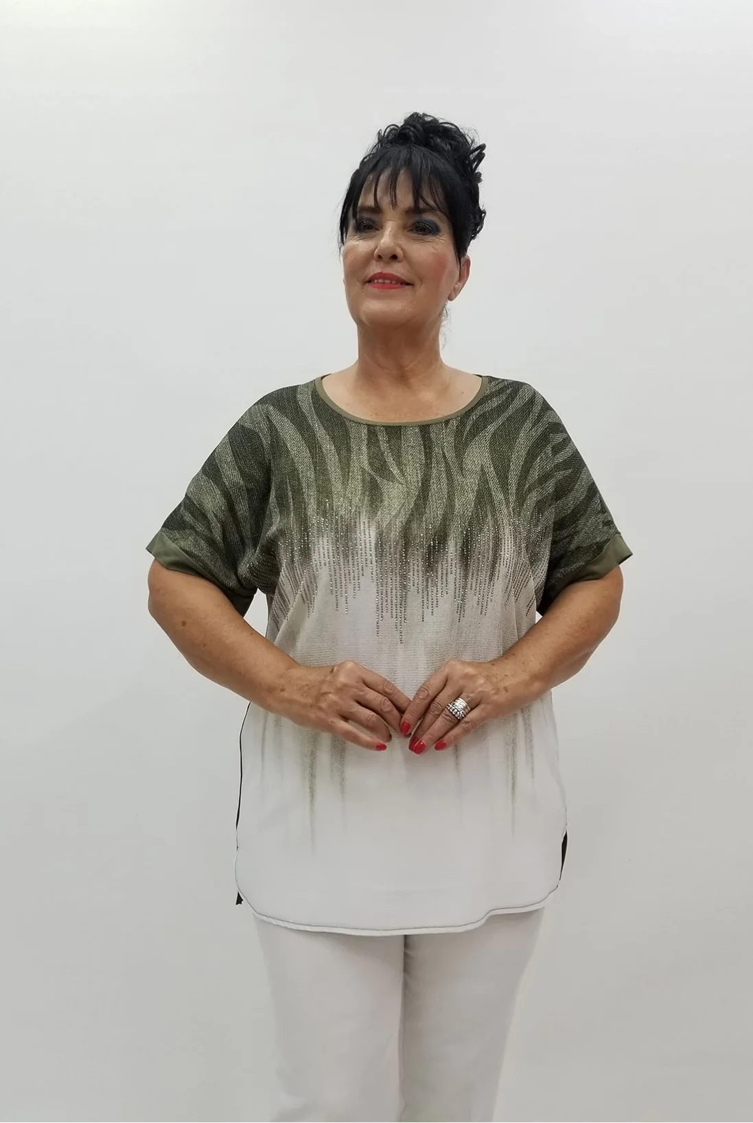 Miraggio Büyük Beden Bluz 99866 HAKİ