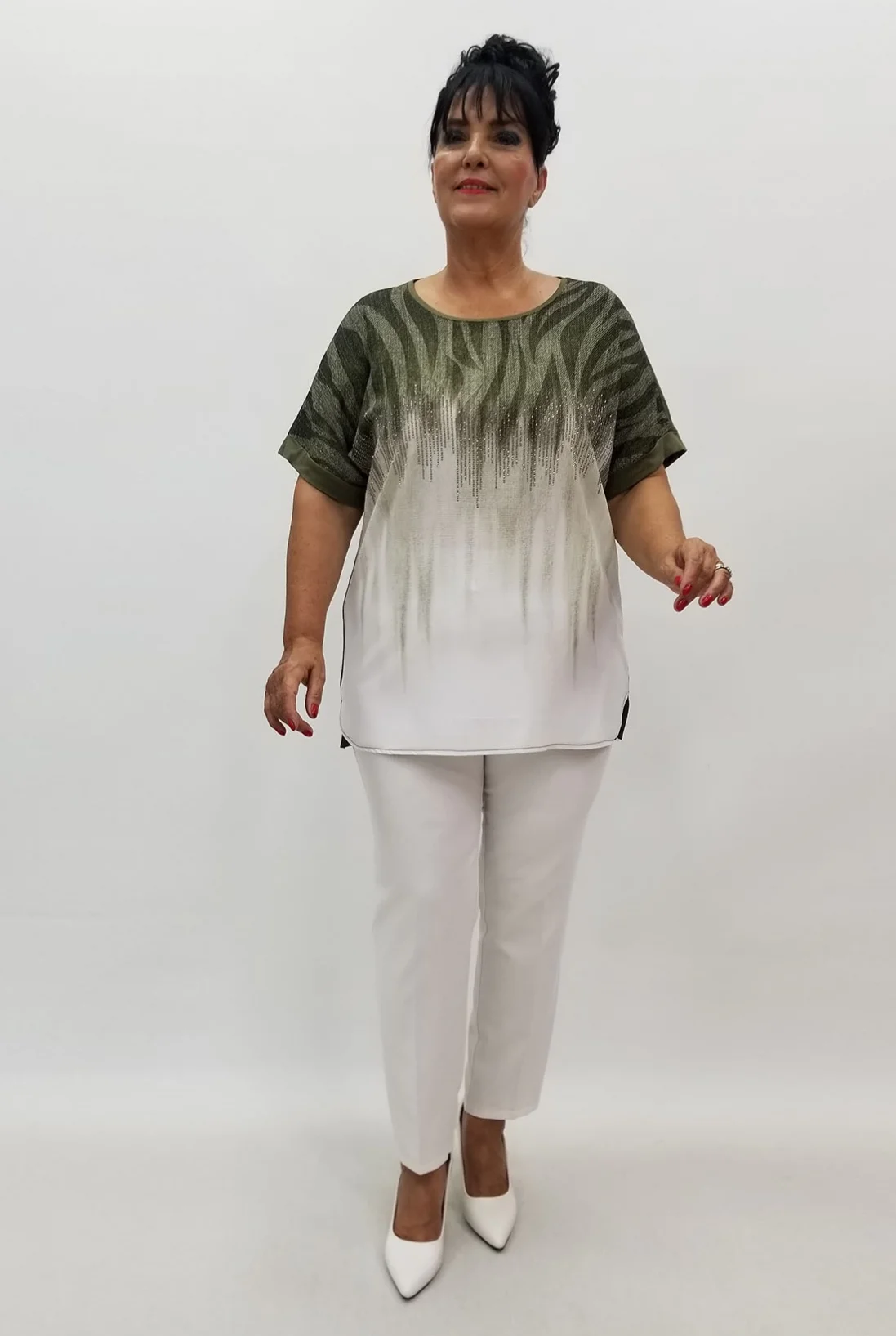 Miraggio Büyük Beden Bluz 99866 HAKİ