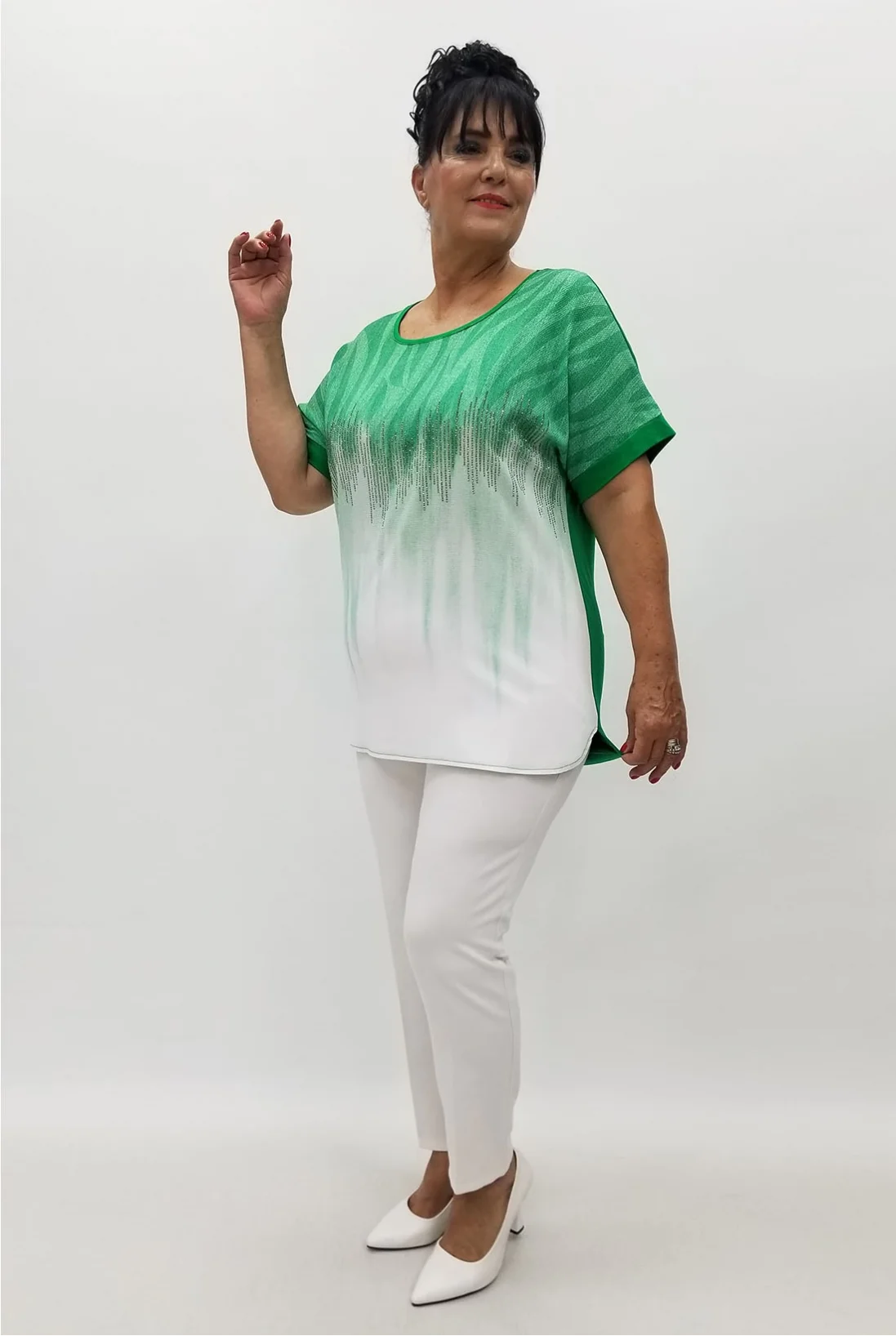 Miraggio Büyük Beden Bluz 99866 YEŞİL