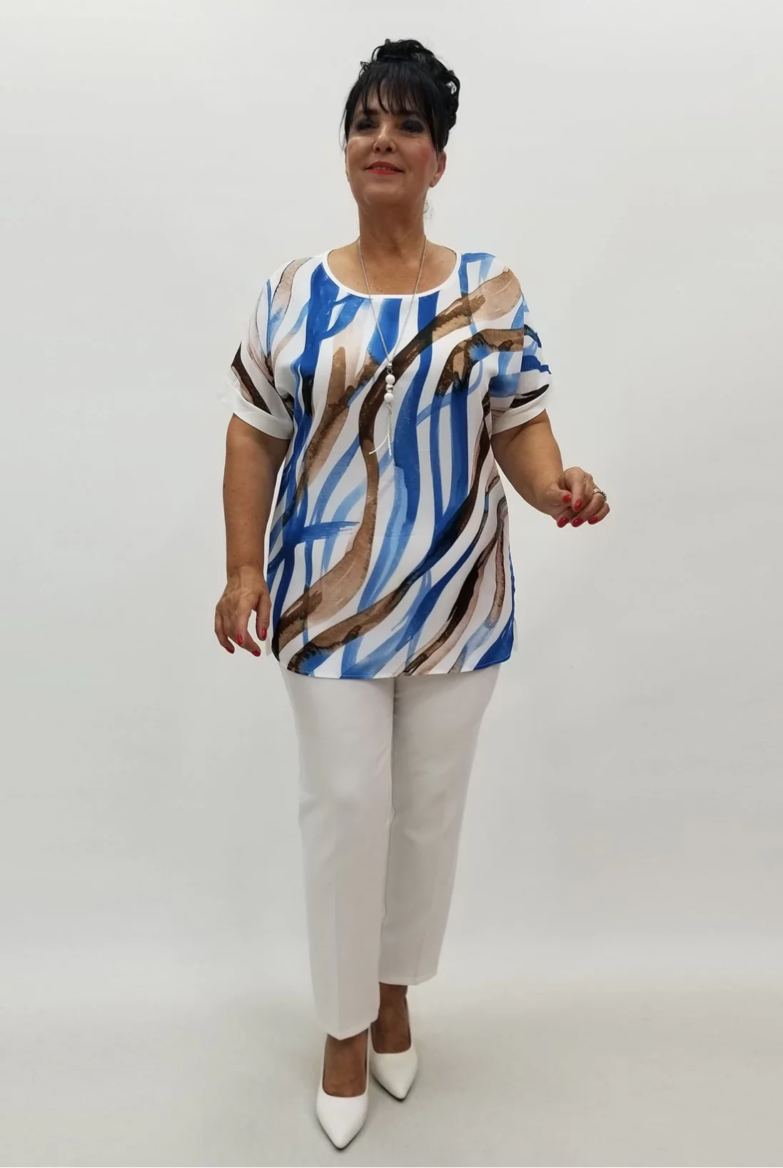 Miraggio Büyük Beden Bluz 99867 EKRU