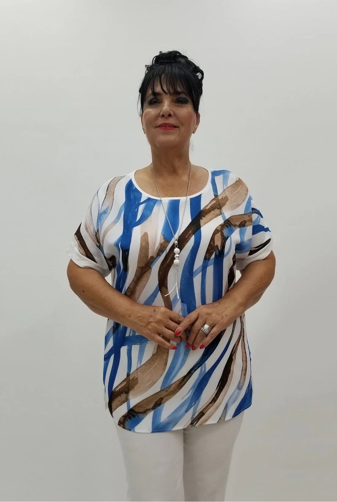 Miraggio Büyük Beden Bluz 99867 EKRU