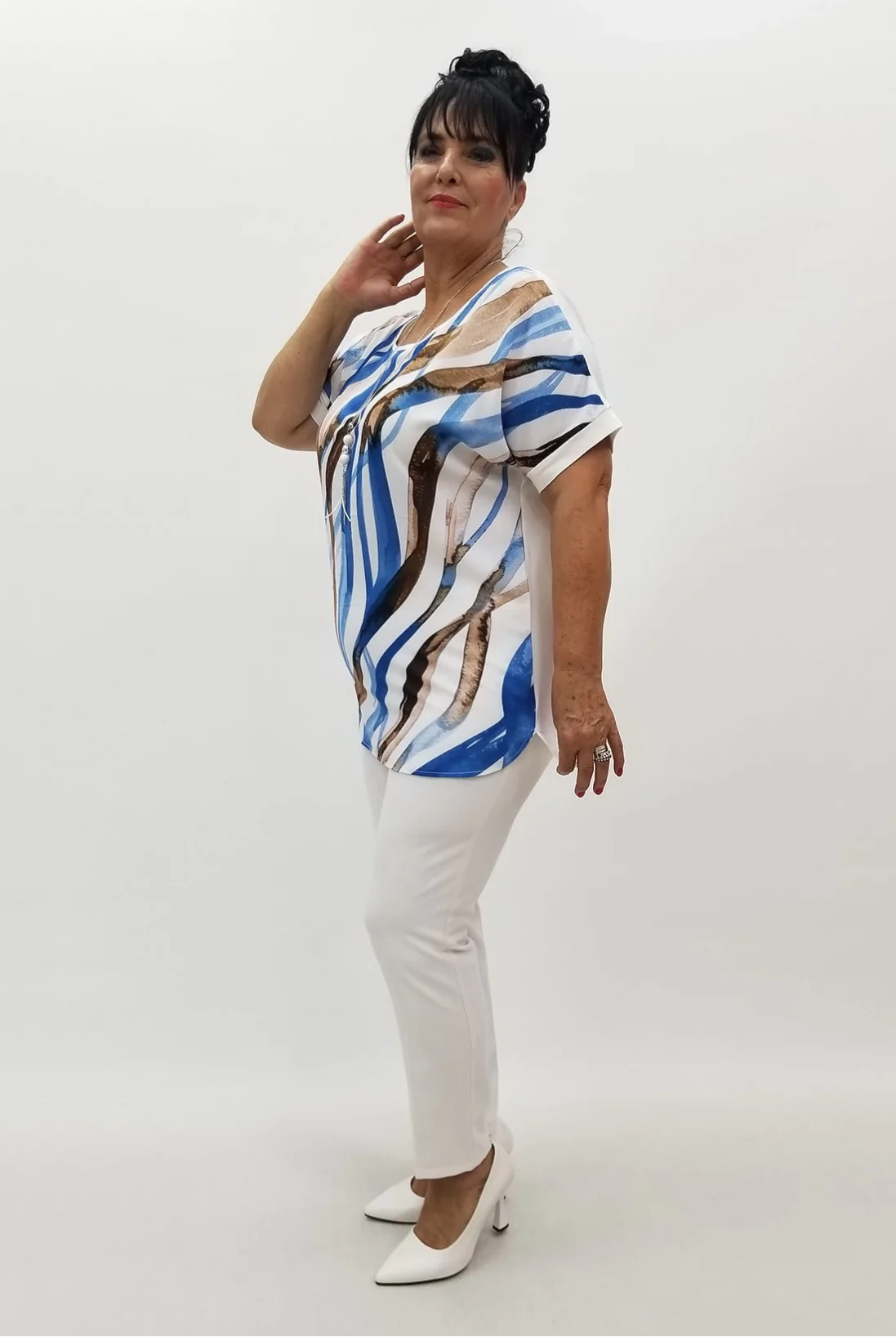 Miraggio Büyük Beden Bluz 99867 EKRU