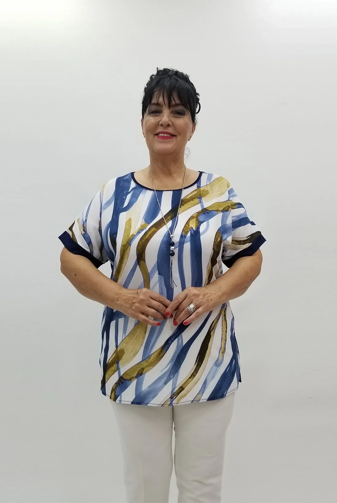 Miraggio Büyük Beden Bluz 99867 LACİVERT