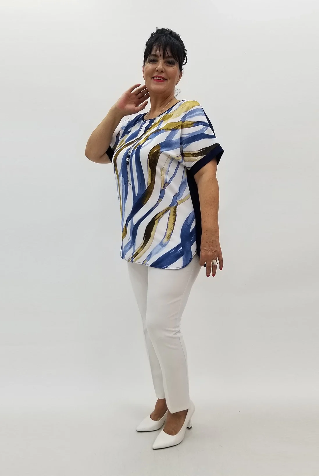 Miraggio Büyük Beden Bluz 99867 LACİVERT