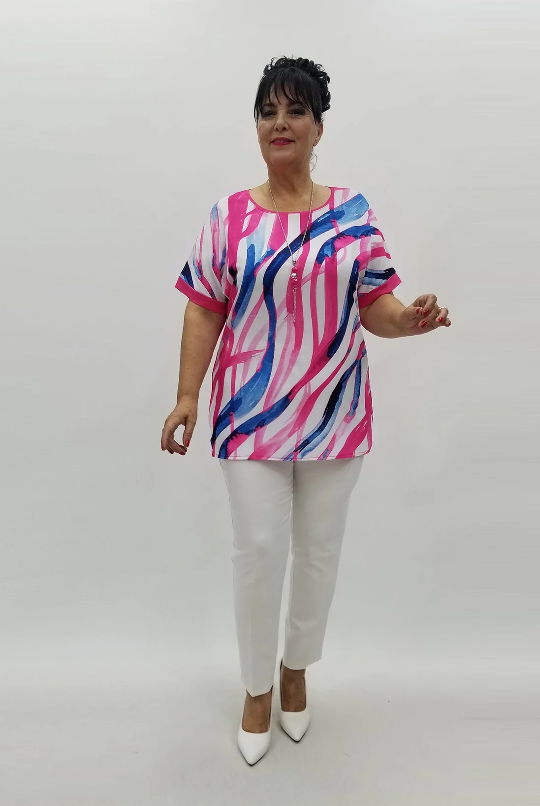 Miraggio Büyük Beden Bluz 99867 PEMBE