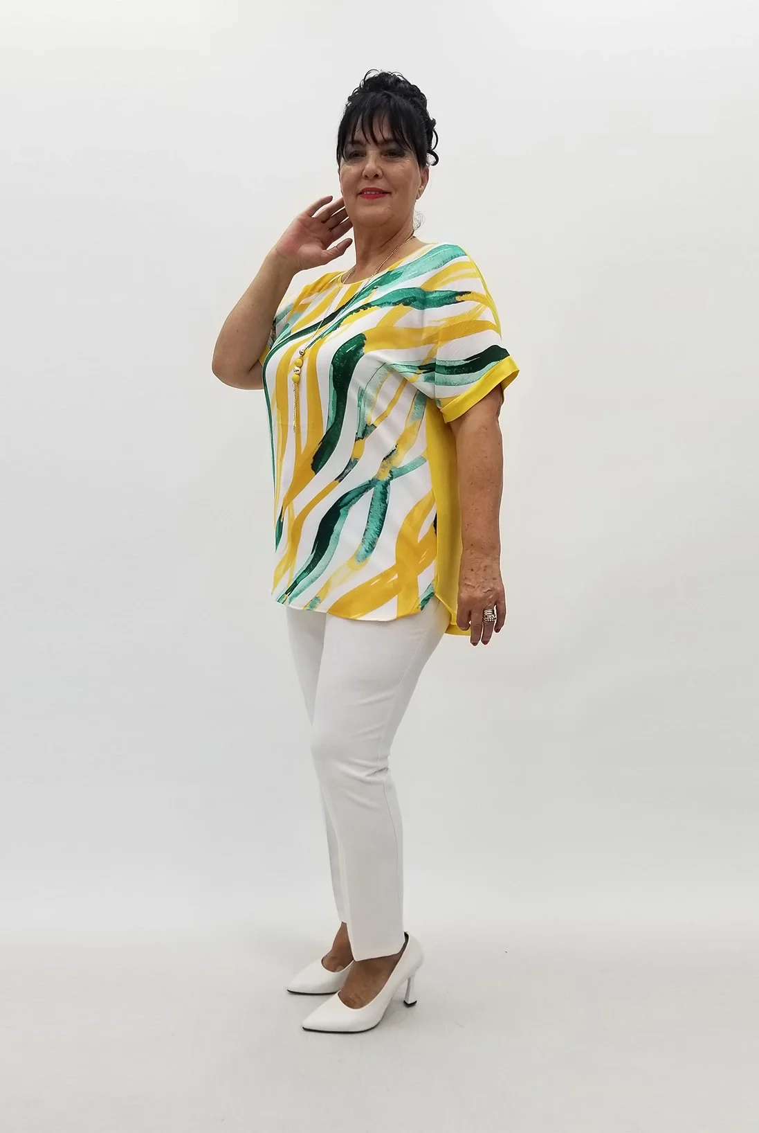 Miraggio Büyük Beden Bluz 99867 SARI