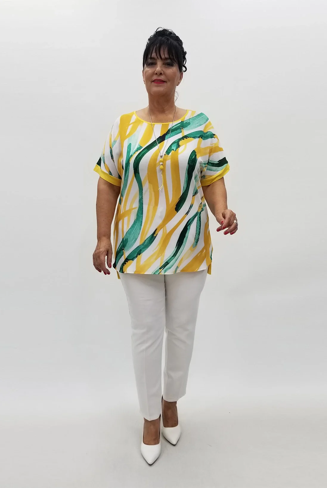 Miraggio Büyük Beden Bluz 99867 SARI