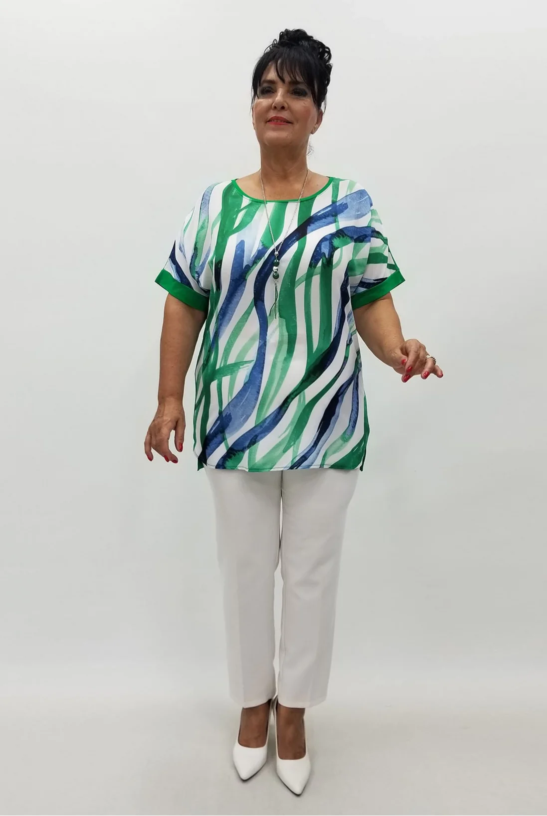 Miraggio Büyük Beden Bluz 99867 YEŞİL