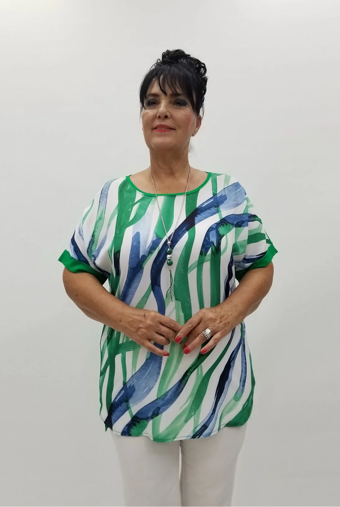 Miraggio Büyük Beden Bluz 99867 YEŞİL