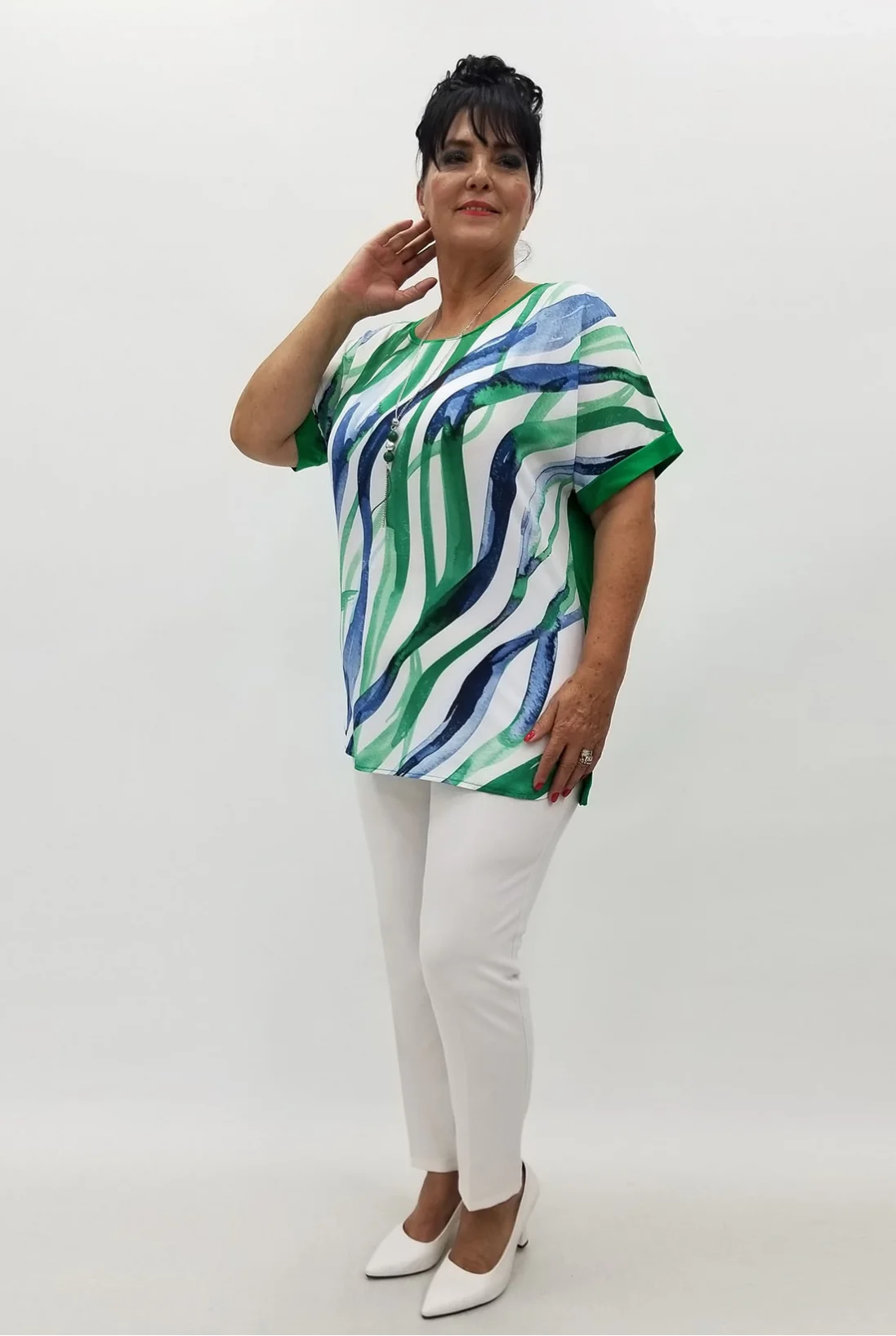 Miraggio Büyük Beden Bluz 99867 YEŞİL