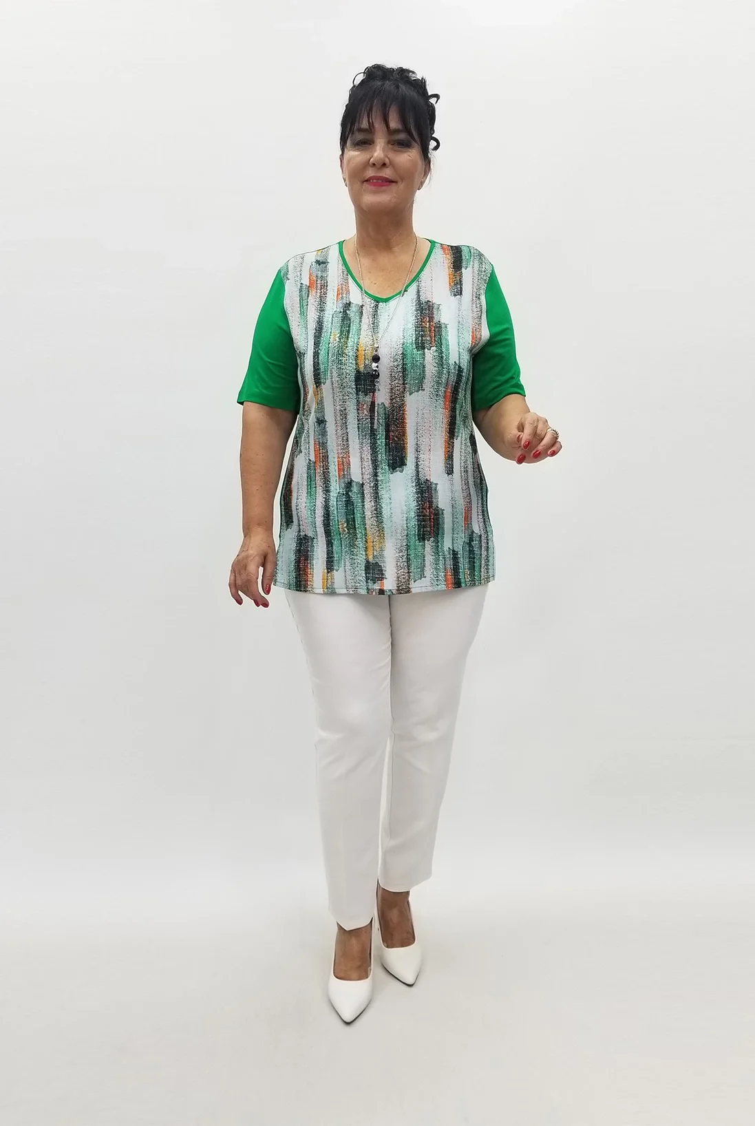 Miraggio Büyük Beden Bluz 99868 YEŞİL