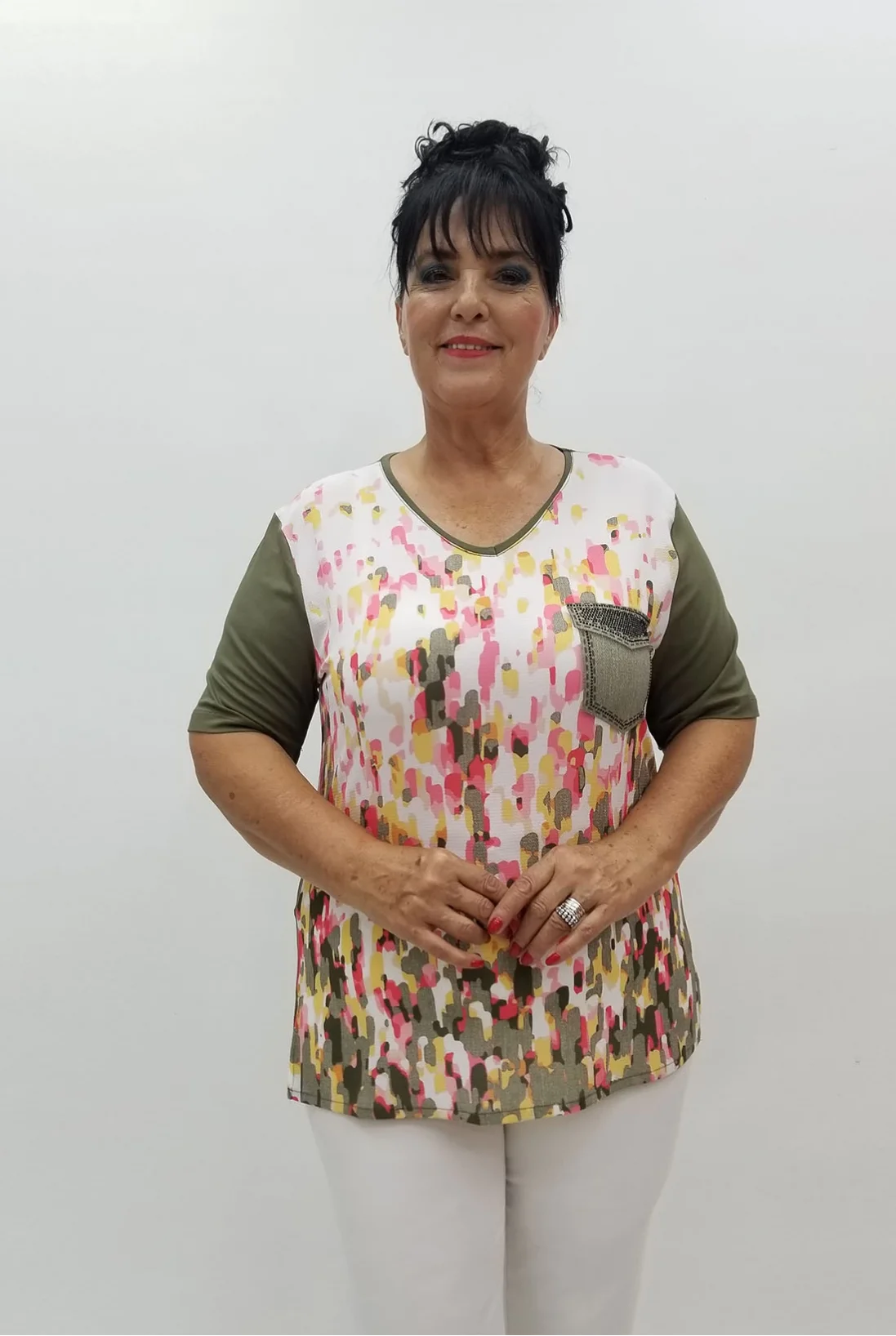 Miraggio Büyük Beden Bluz 99869 HAKİ