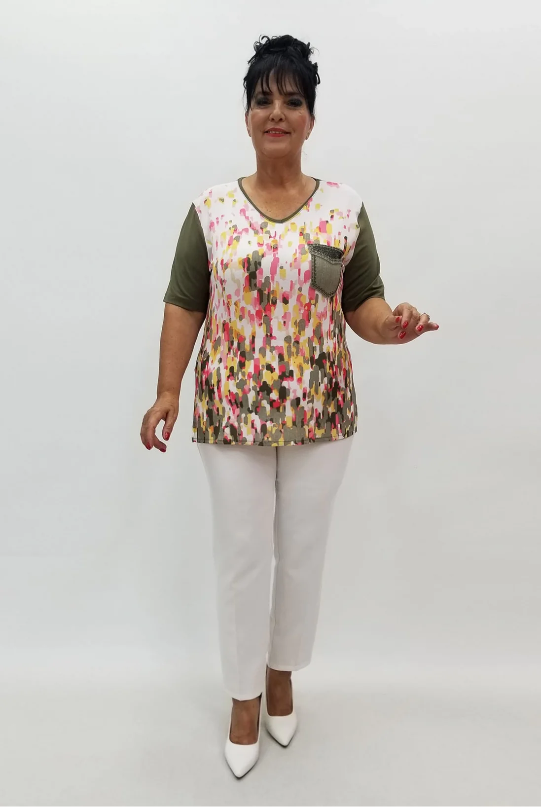 Miraggio Büyük Beden Bluz 99869 HAKİ