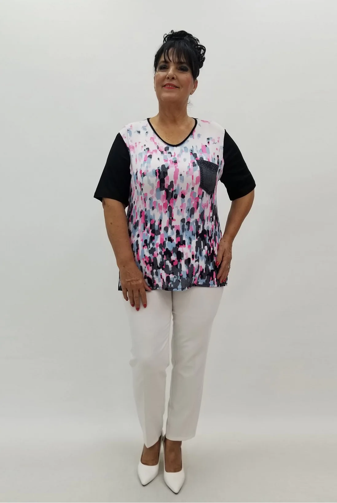 Miraggio Büyük Beden Bluz 99869 SİYAH