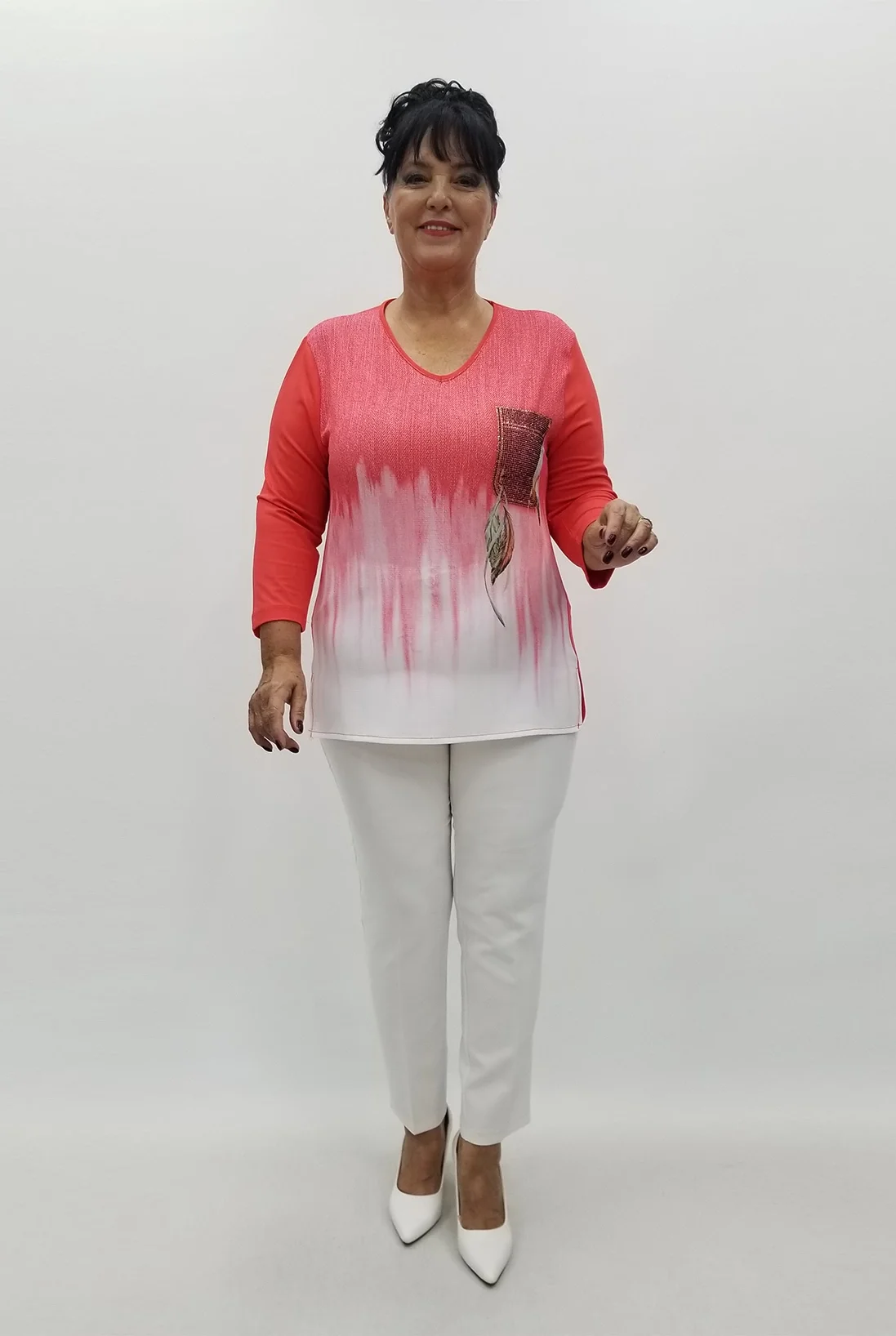 Miraggio Büyük Beden Bluz 99870 MERCAN