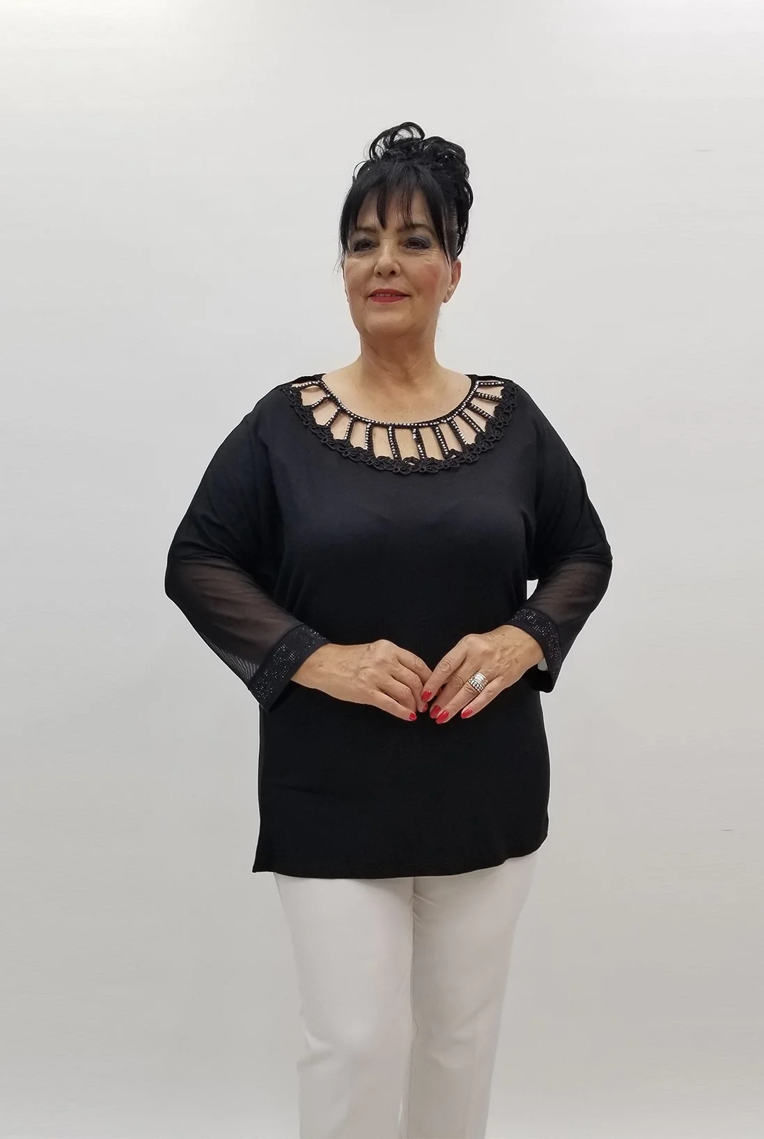 Miraggio Büyük Beden Bluz 99893 SİYAH