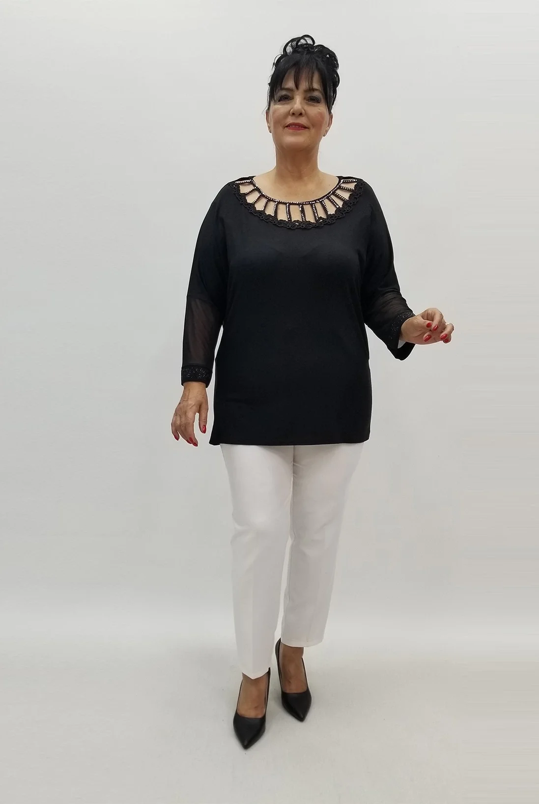 Miraggio Büyük Beden Bluz 99893 SİYAH
