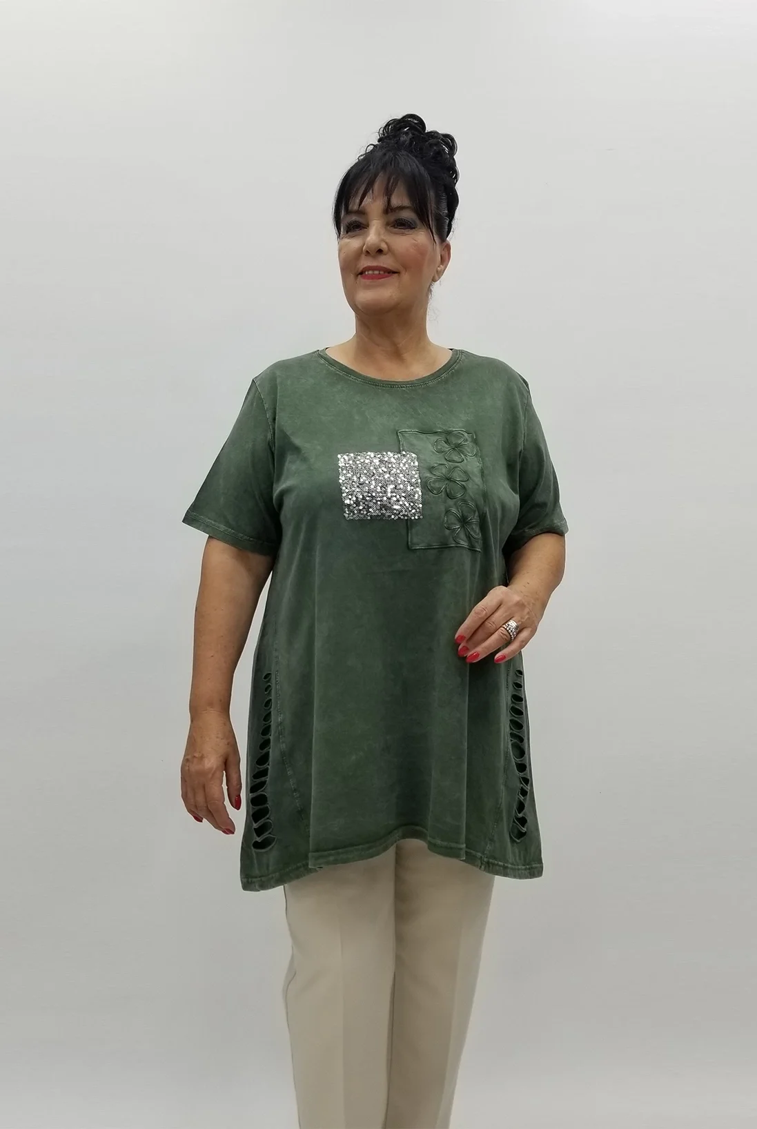 Miraggio Büyük Beden Bluz 99906 HAKİ