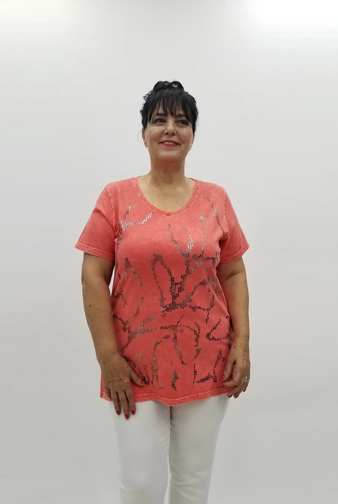 Miraggio Büyük Beden Bluz 99913 MERCAN