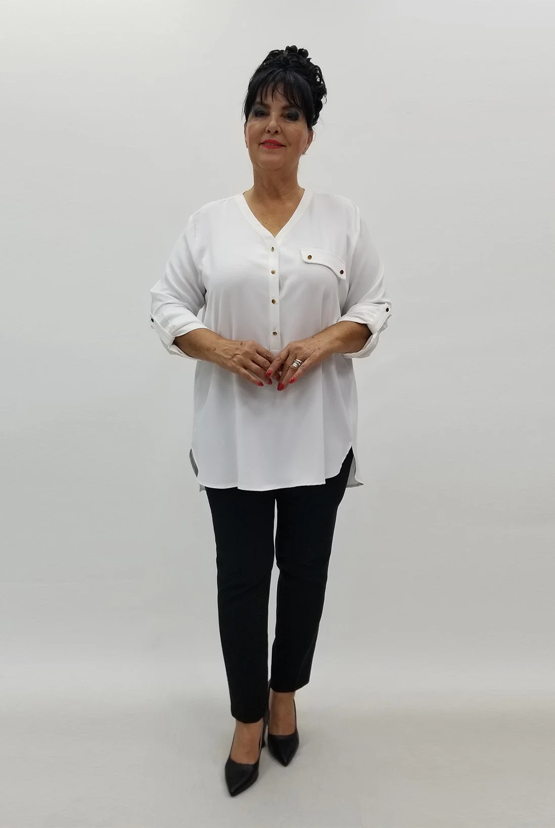 Miraggio Büyük Beden Bluz 99918 BEYAZ