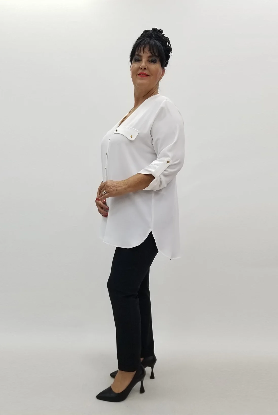 Miraggio Büyük Beden Bluz 99918 BEYAZ