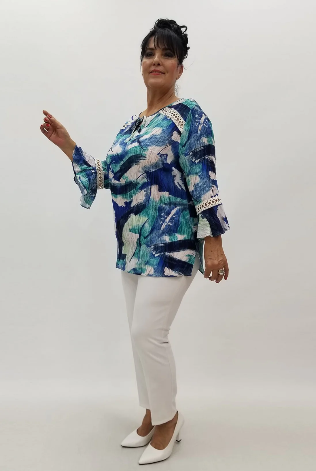 Miraggio Büyük Beden Bluz 99946 LACİVERT