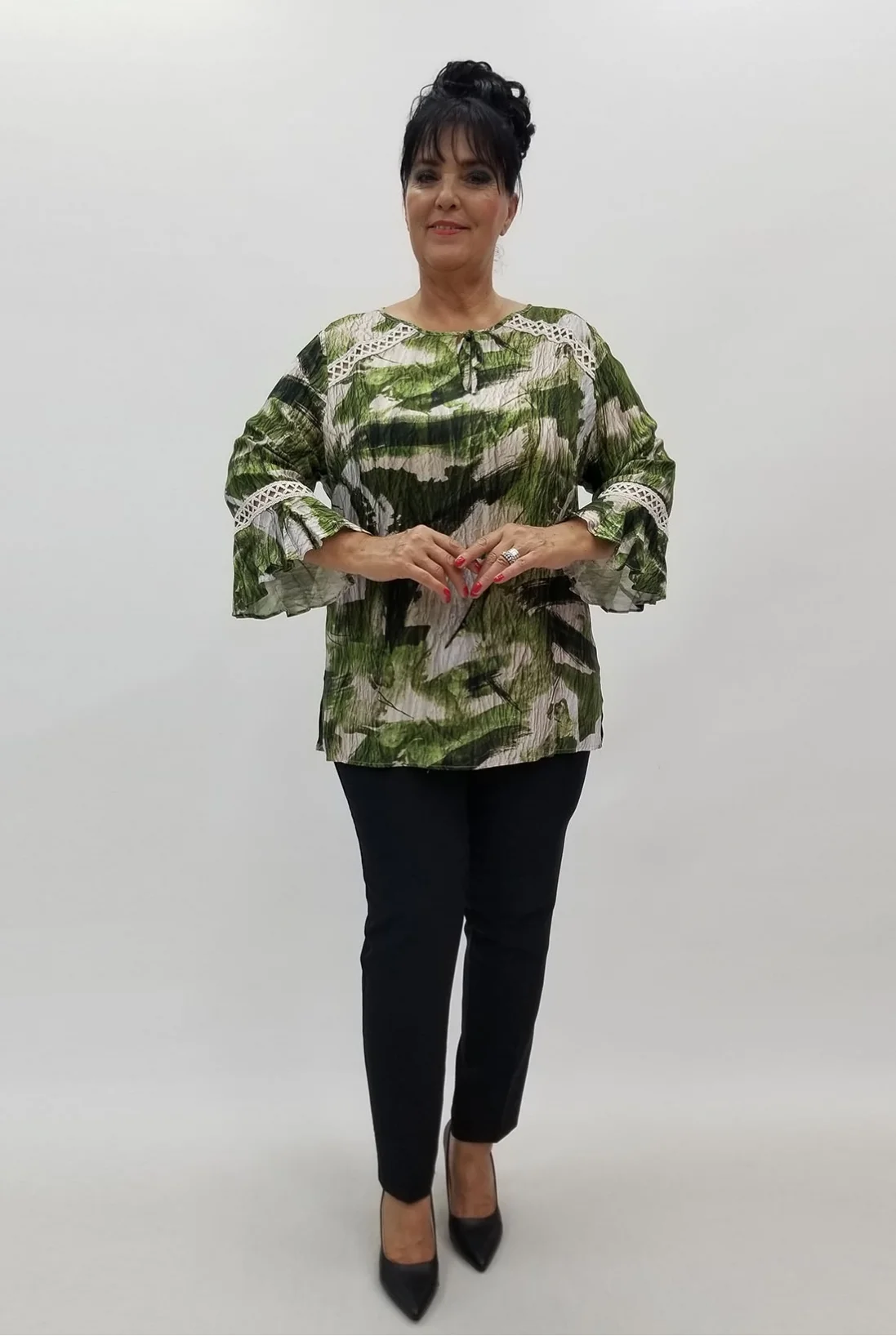 Miraggio Büyük Beden Bluz 99946 YEŞİL