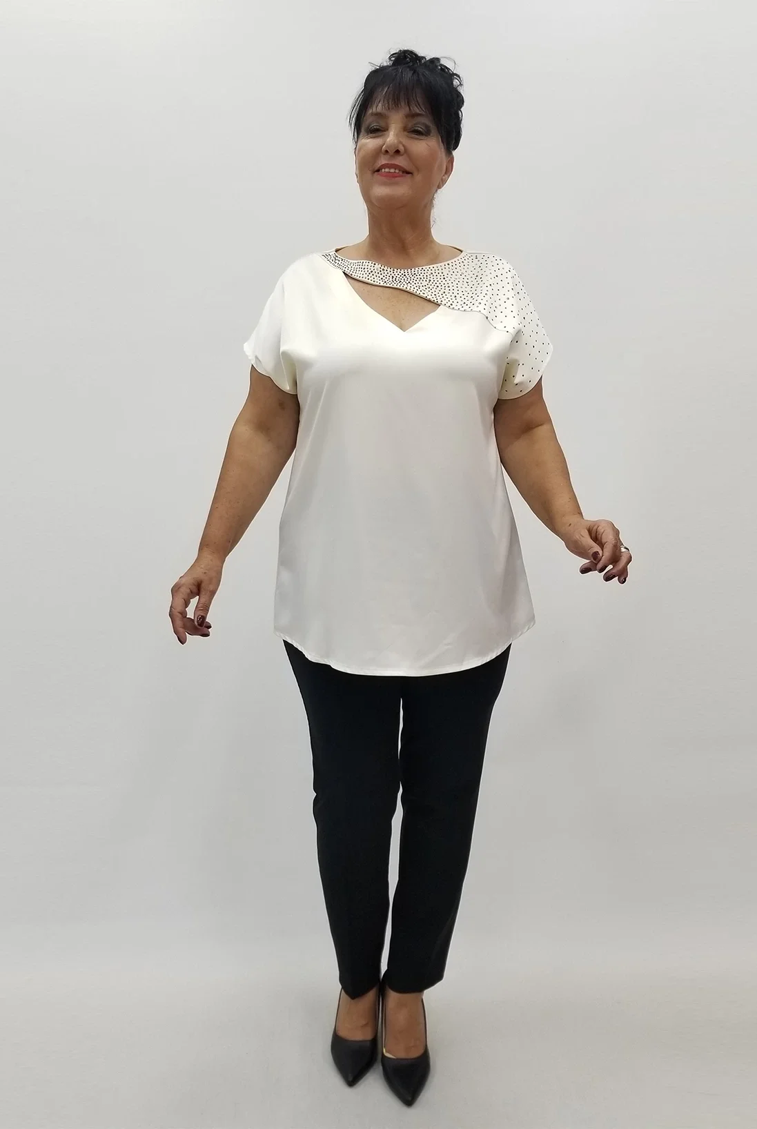 Miraggio Büyük Beden Bluz 99965 EKRU