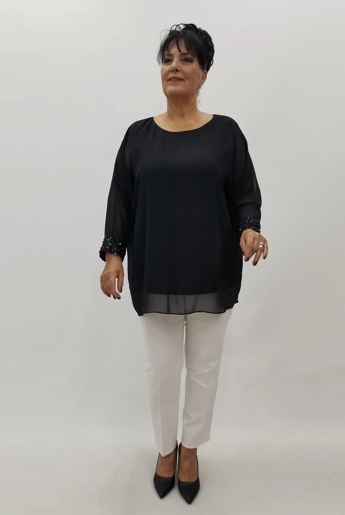 Miraggio Büyük Beden Bluz 99967 SİYAH